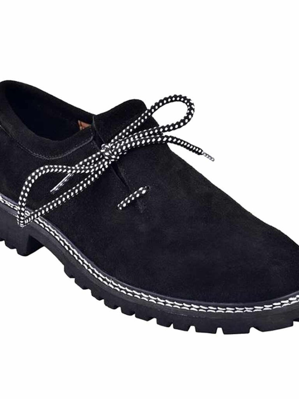 Men’s Black Lederhosen Shoes Bavarian German Leather Oktoberfest Footwear Size42 - Picture 5 of 11